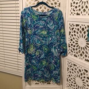 Lilly Pulitzer Blue and Green Swirl Dress